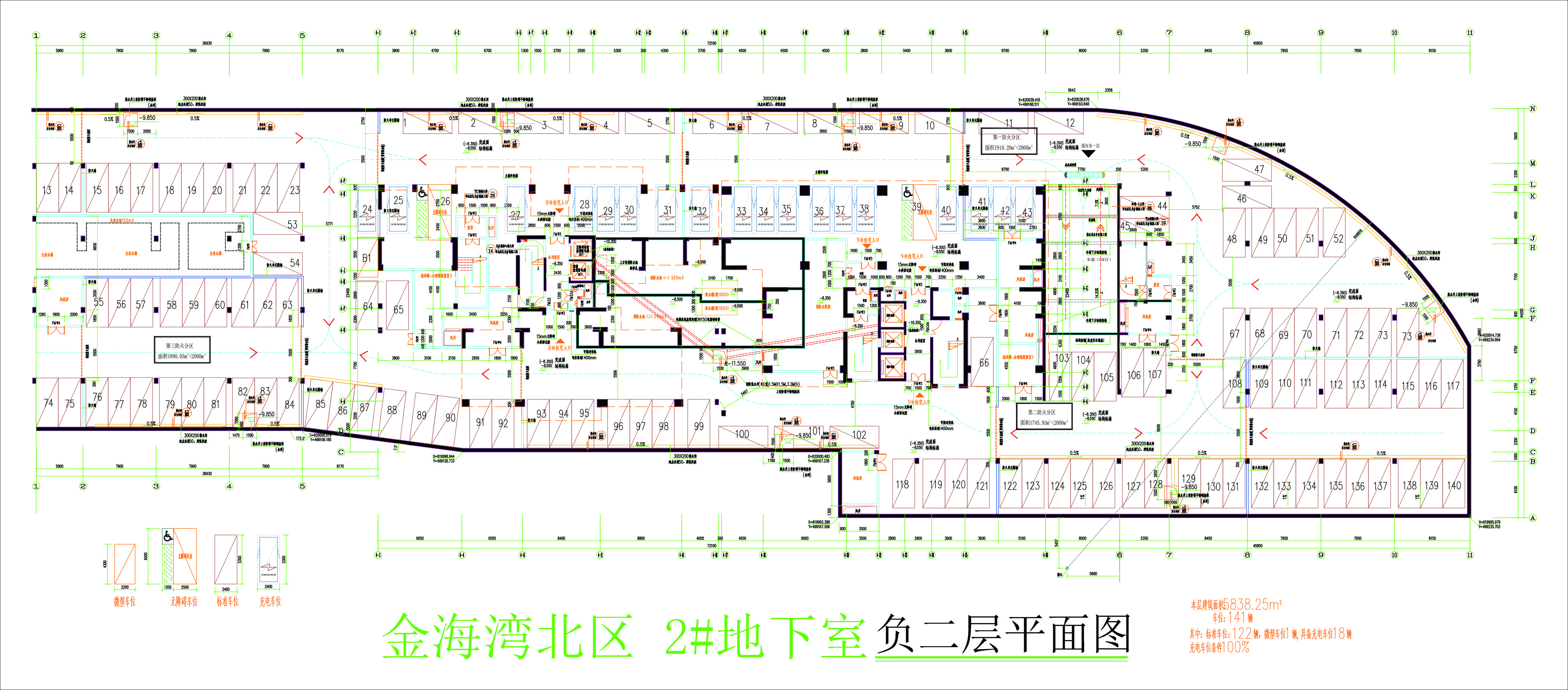 金海灣北區(qū)2#地下室負二層平面圖.jpg